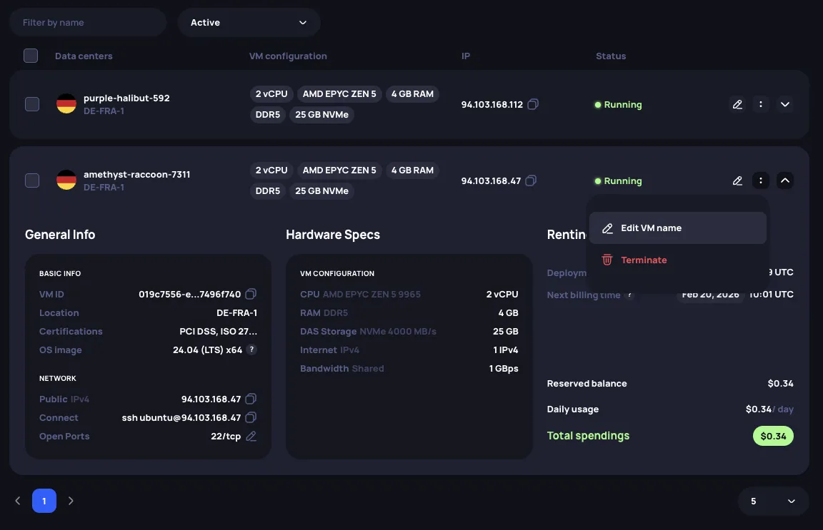 Instance management